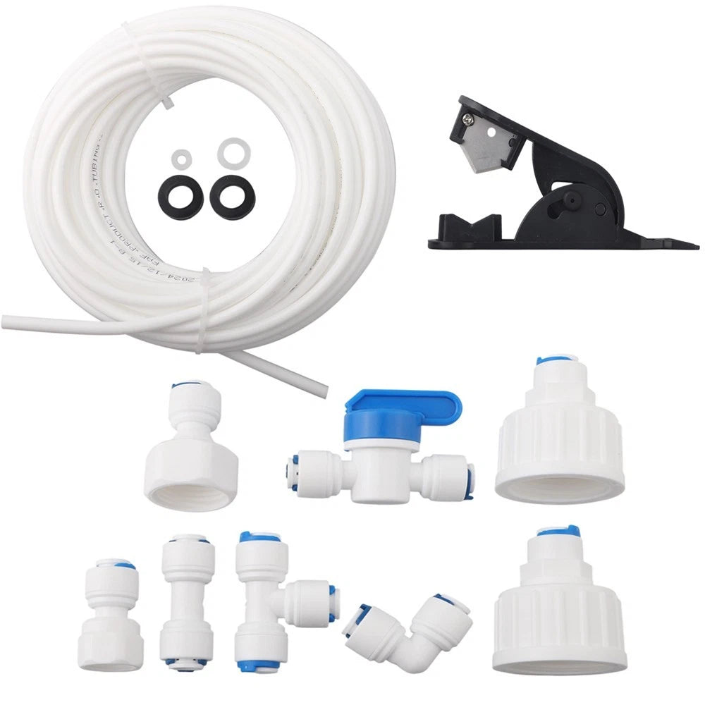 15M Water Supply Pipe Kit with Elbow & Tee Connectors for