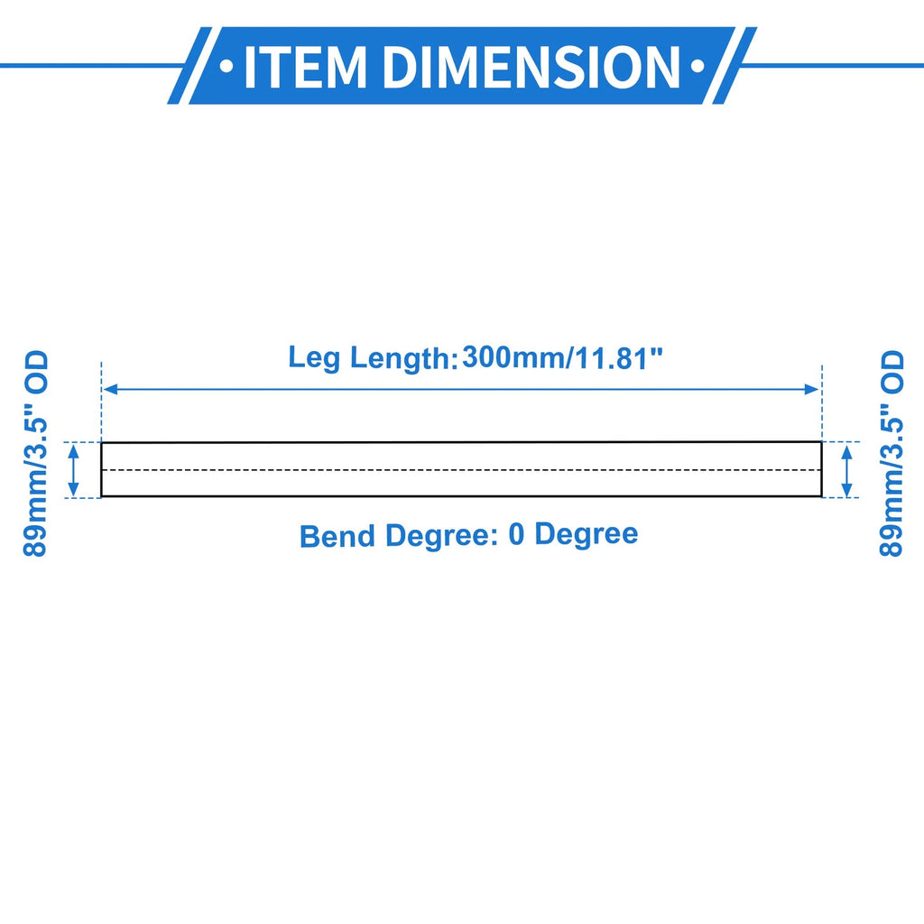 3.5" OD Intercooler Pipe for Universal Applications (0° Angle, 12" Length)