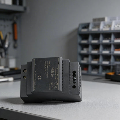 DIN Rail Power Supply with Adjustable Voltage and Overload Protection