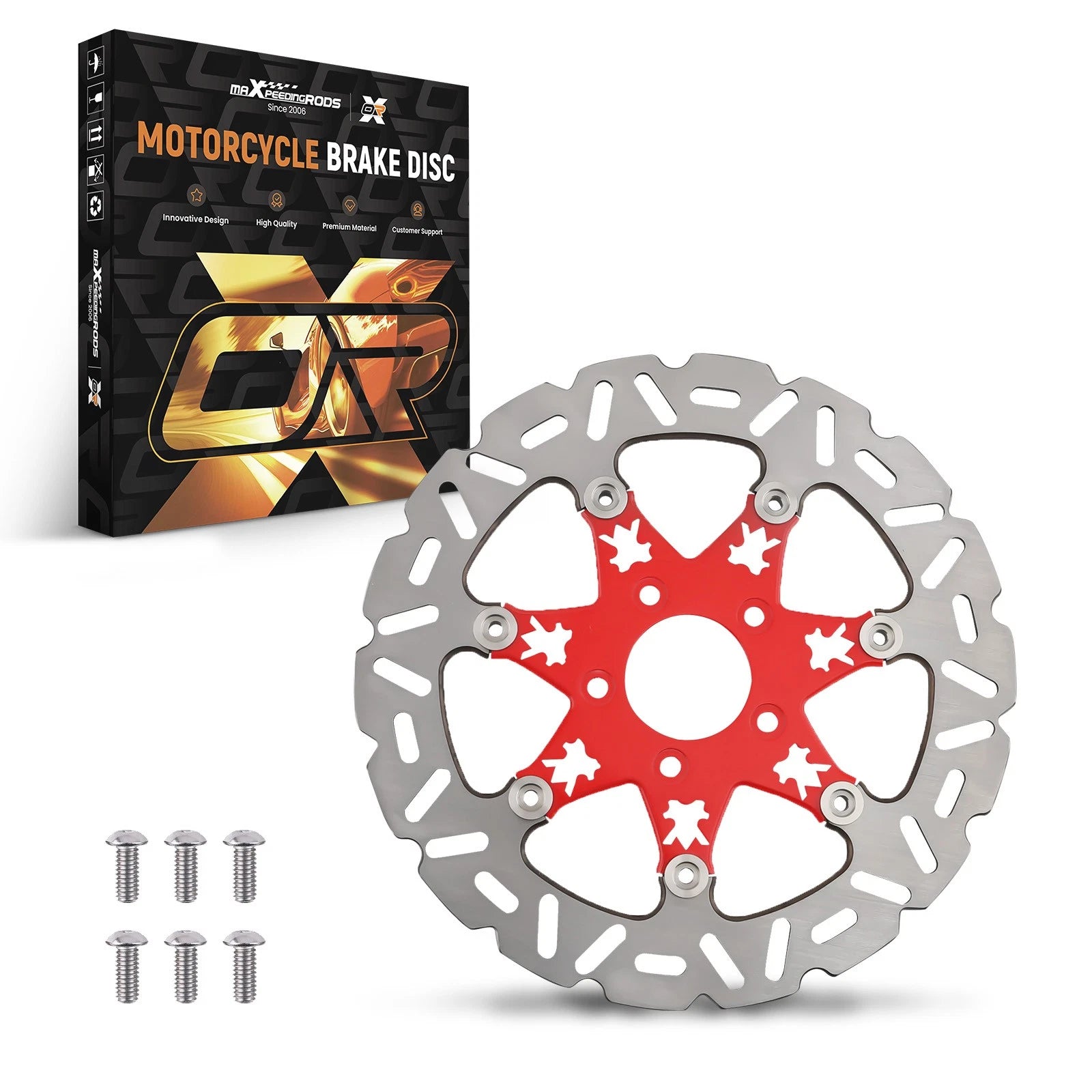 Front Disc Rotors for Harley-Davidson Dyna (2006–2017) & Sportster (2014–2024) Red