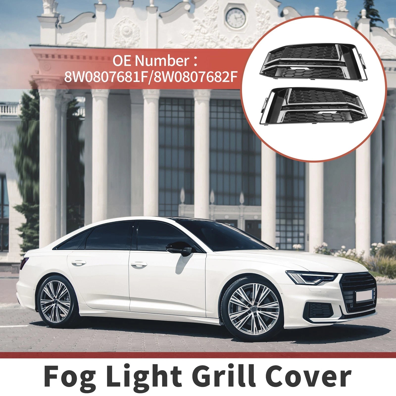 Front Fog Light Grill Replacement for Audi A4 B9 S Line (2016–2021)