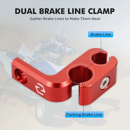 Dual Brake Line Clamp Bracket for Yamaha Raptor 700 YFM700R (2006–2026)