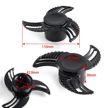 2x Spun Blade Spinning Front Axle Caps Nut Covers For Harley Softail Dyna Gold