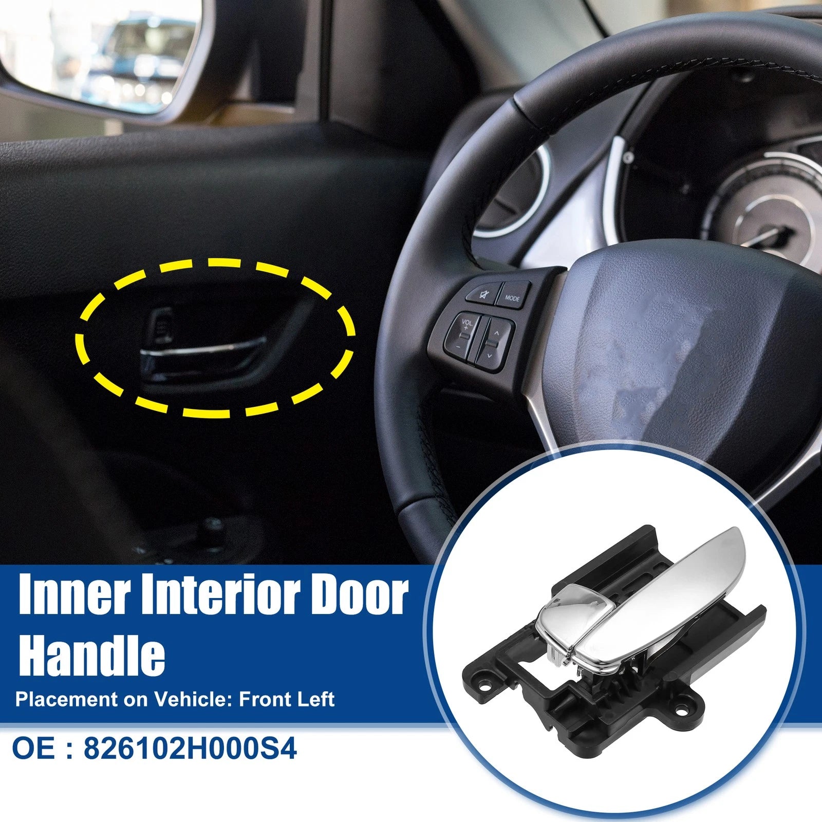 Front Left Side Inner Door Handle Replacement for Hyundai Elantra (2007–2009)
