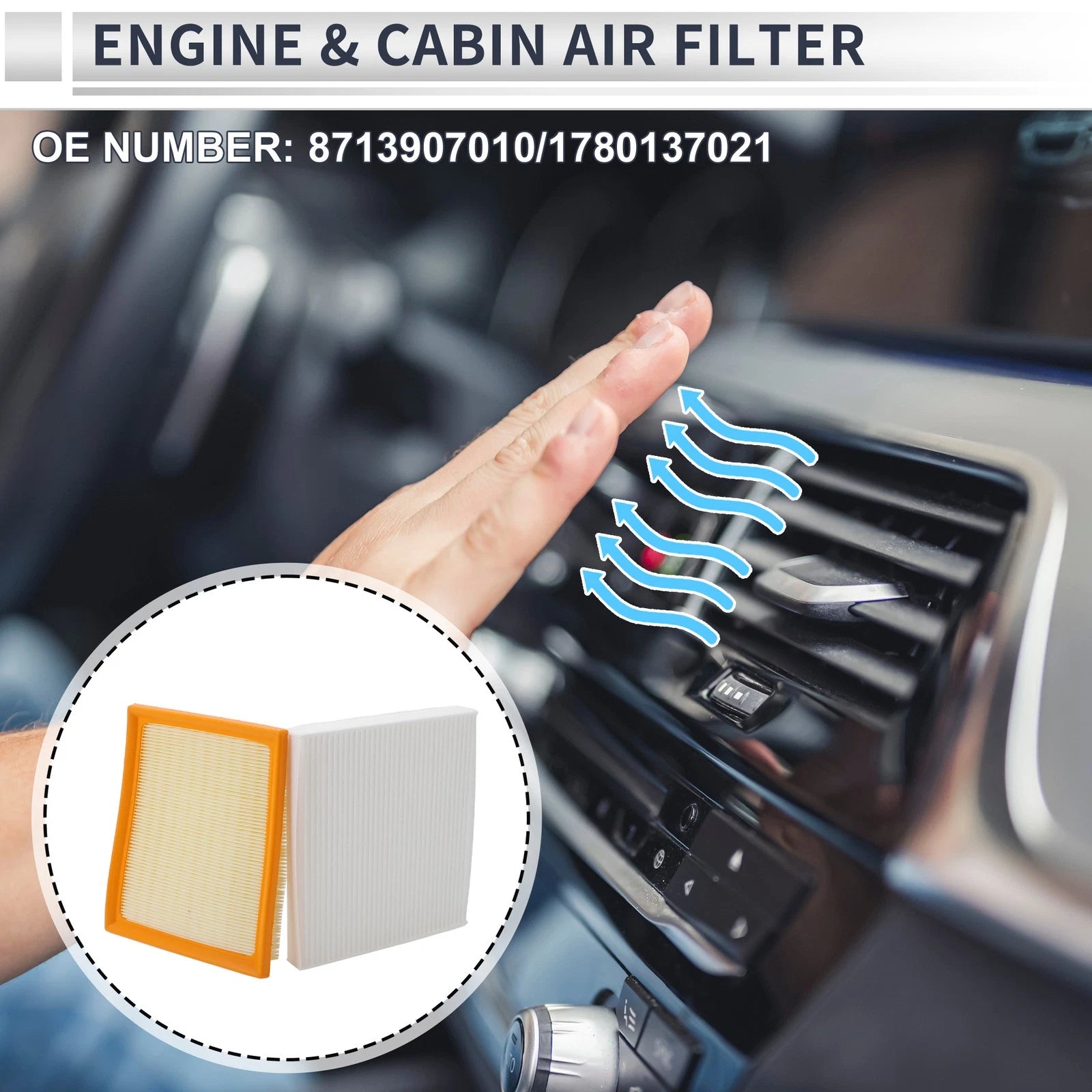 Engine Cabin Air Filter Combo Replacement for Toyota Prius 1.8L (2010–2015)