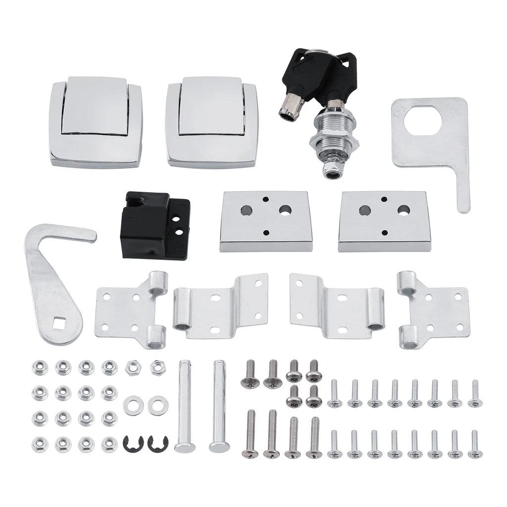 Chrome Trunk Latches Hinges Lock for Harley Touring Glide (1988–2013)