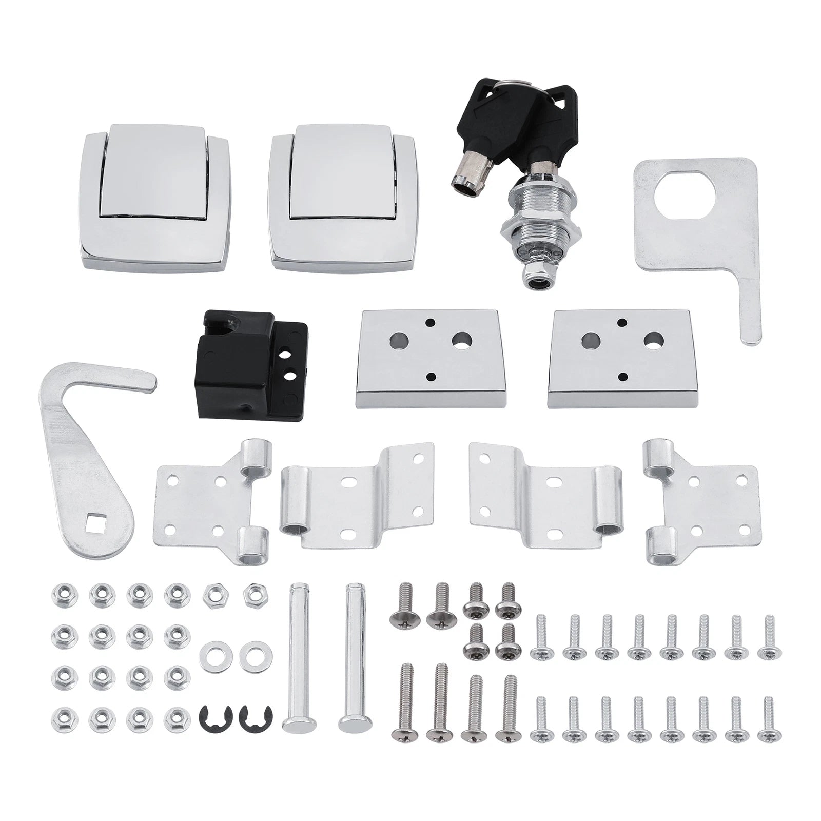 Chrome Trunk Latches Hinges Lock for Harley Touring Glide (1988–2013)