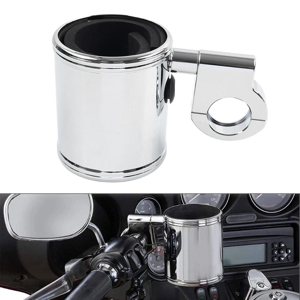 Handlebar Drink Cup Holder for Harley Dyna Sportster 883 Softail (7/8", 1", 1.25")