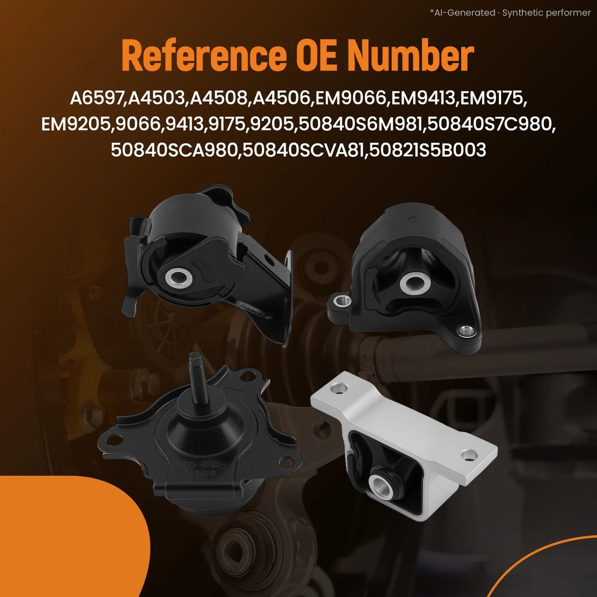 Set of 4 Engine Motor Trans Mounts for Acura RSX Type-S L4 2.0L (2002–2006) EM9413