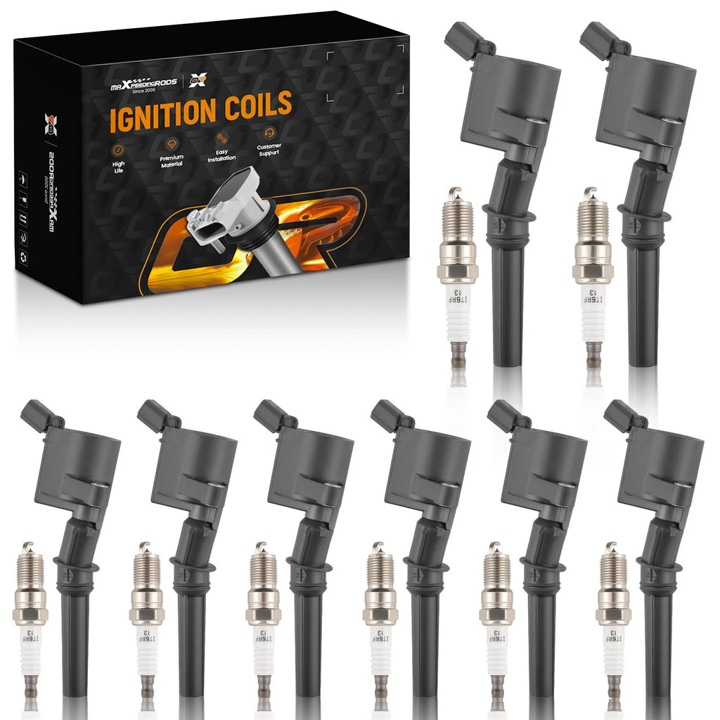 Pack of 8 Ignition Coils + Spark Plugs for Ford E-250 E-350 (2000–2014)