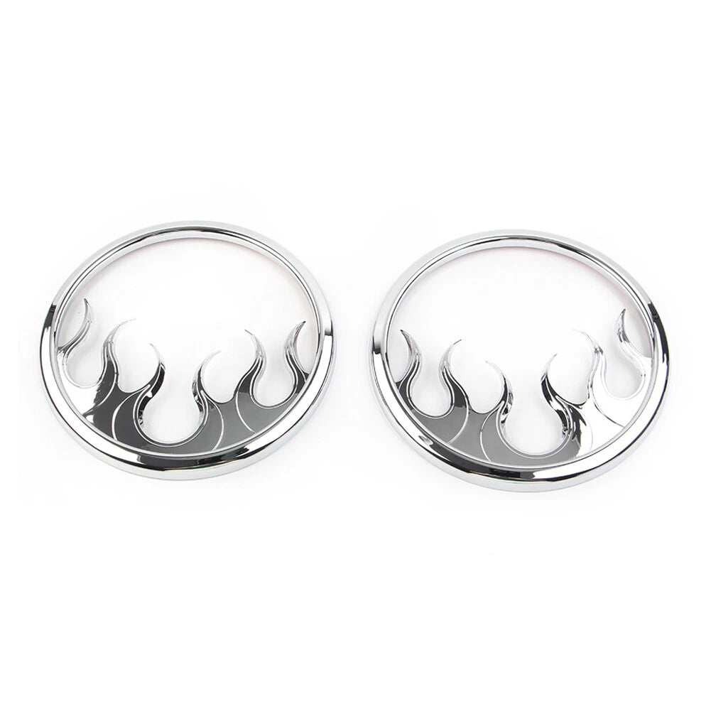 2 Pcs Chrome ABS Front Speaker Grill Trim Cover for Harley Electra Glide (2014–2022)