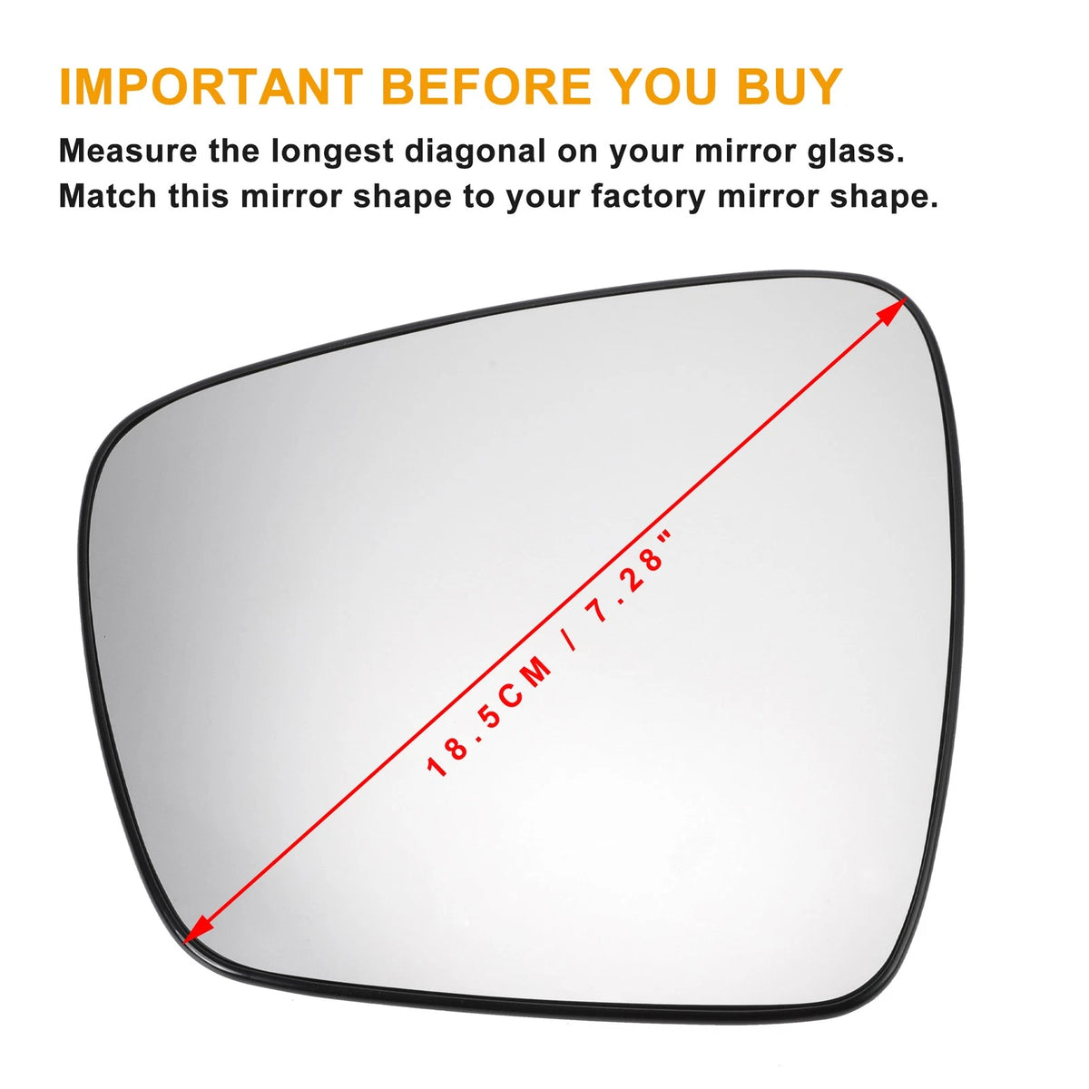Left White Mirror Glass with Back Heated for Renault Espace KADJAR (2015–2020)