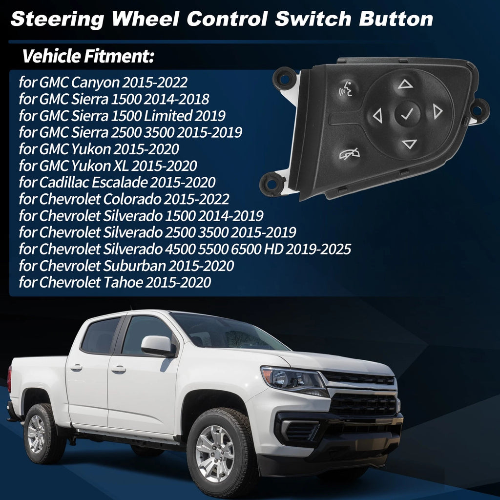 Steering Wheel Audio Phone Control Switch Replacement for Silverado Sierra (2014–2018)