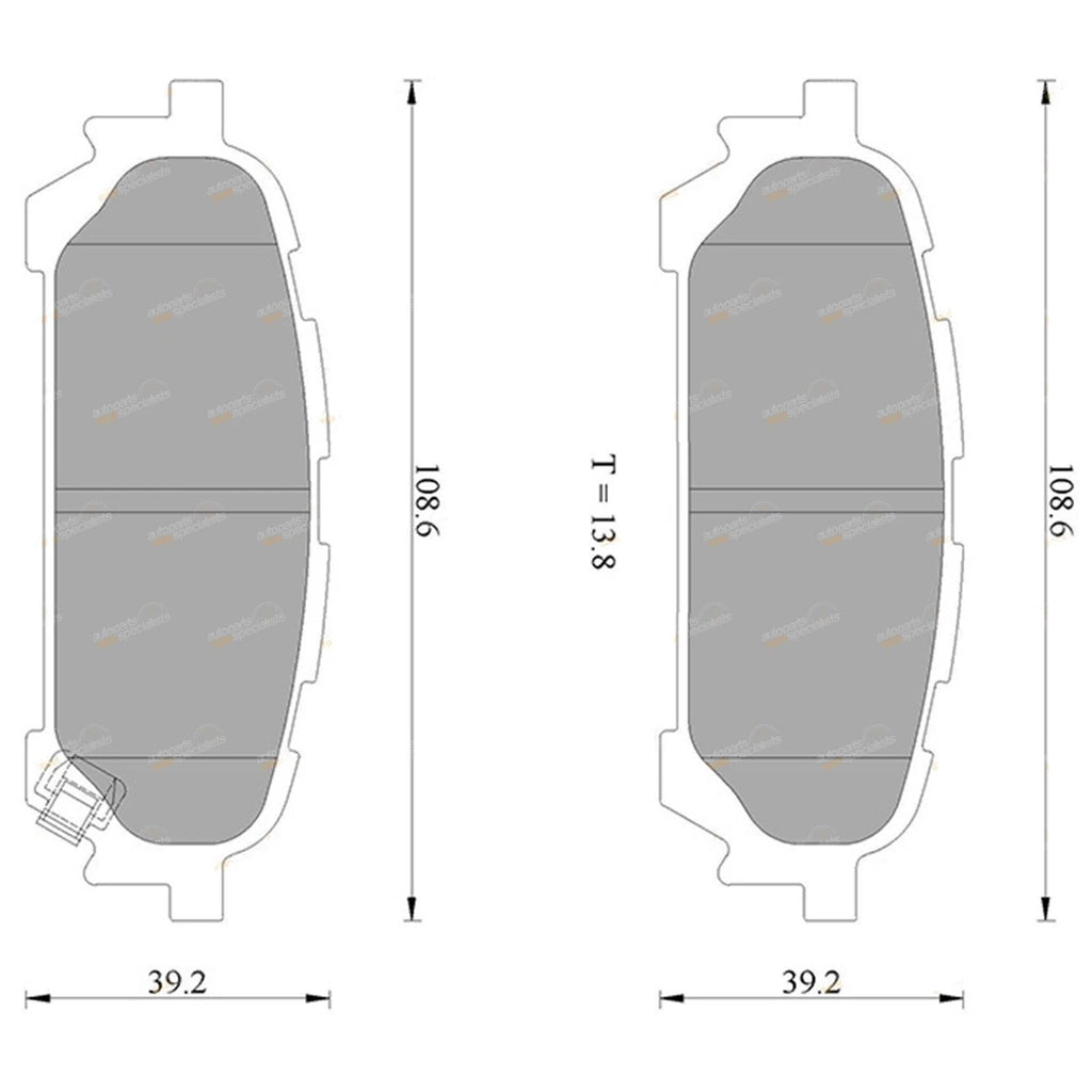 Rear Disc Brake Pad Set for Subaru Forester (2003–2008) EJ251 EJ255 EJ253