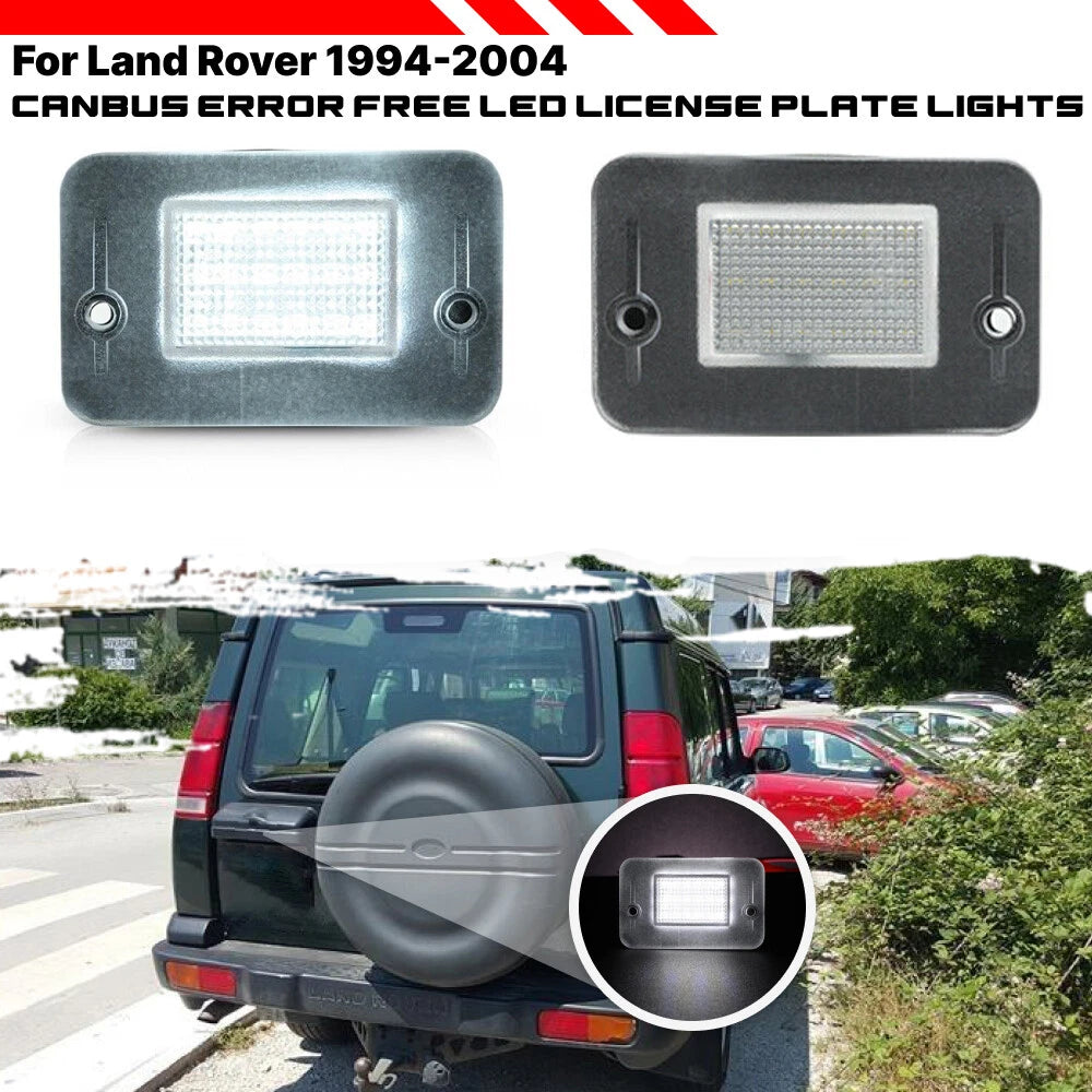 2X White LED License Plate Lights for Land Rover Discovery 1 2 (1994–2004)