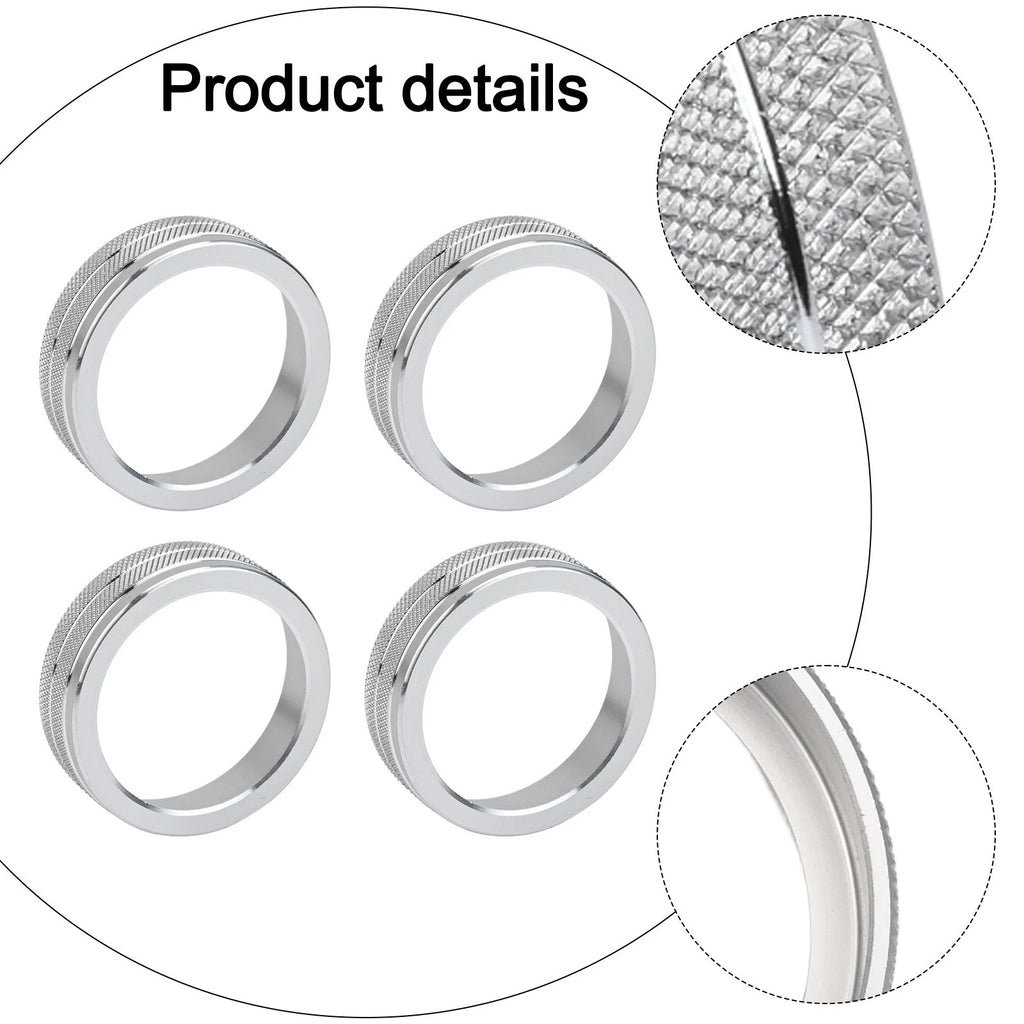 Silver Alloy Air Conditioning Audio Control Knobs for