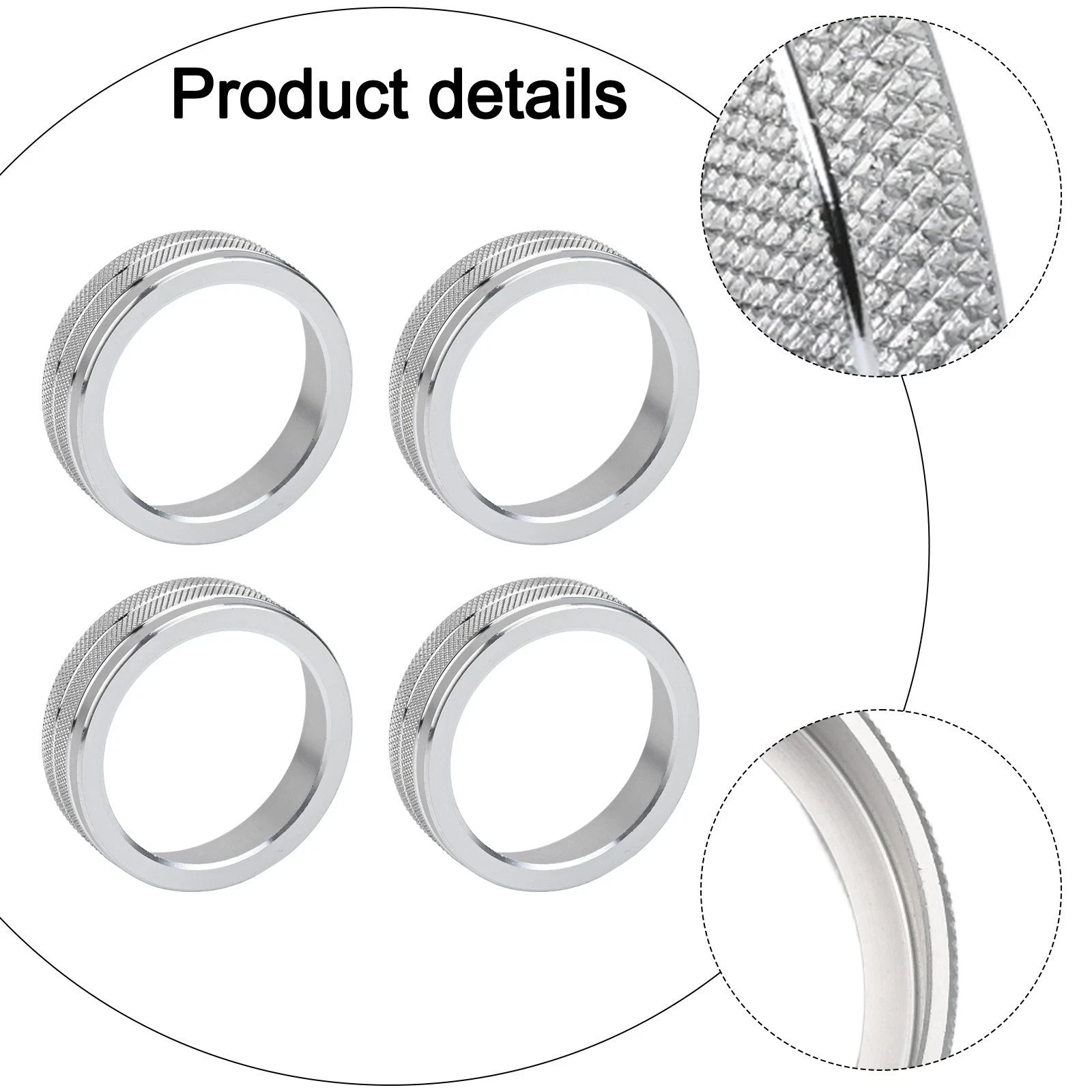 Silver Alloy Air Conditioning Audio Control Knobs for