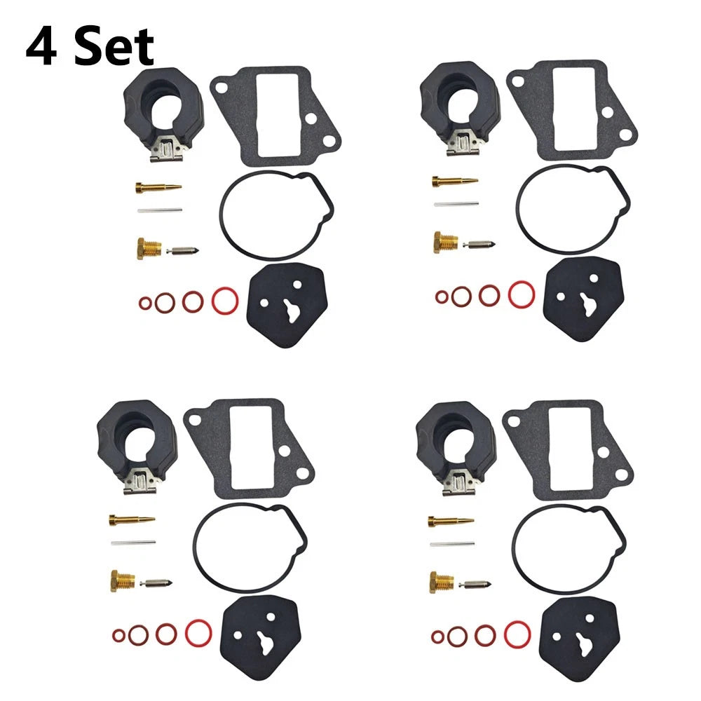 Set of 4 Carburetor Rebuild Kits for Yamaha Outboard 9.9 15 HP (1986–1995) 6E7-W0093-01