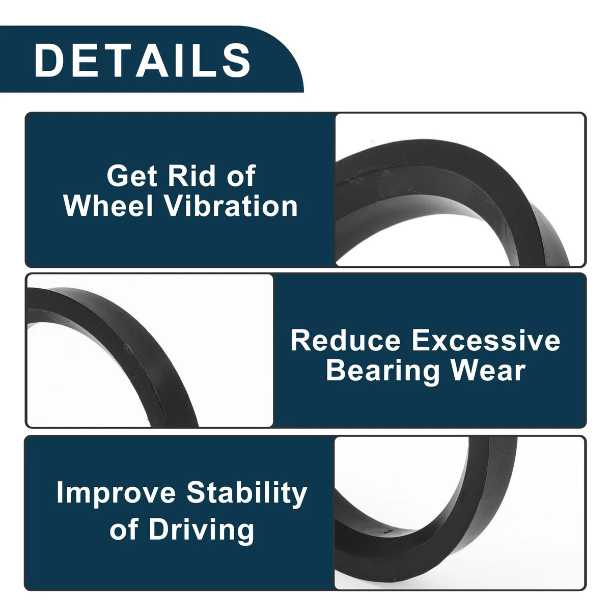 Set of 4 Wheel Hub Centric Rings for Universal Fit (OD 69.1mm ID 57.1mm)