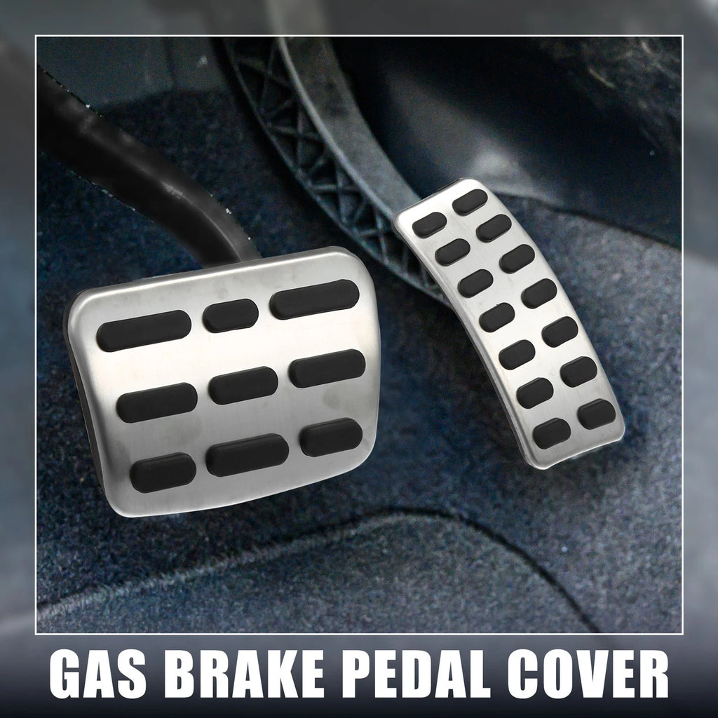 2 Pcs Accelerator and Brake Pedal Cover Set for Hyundai Metal Rubber (—)