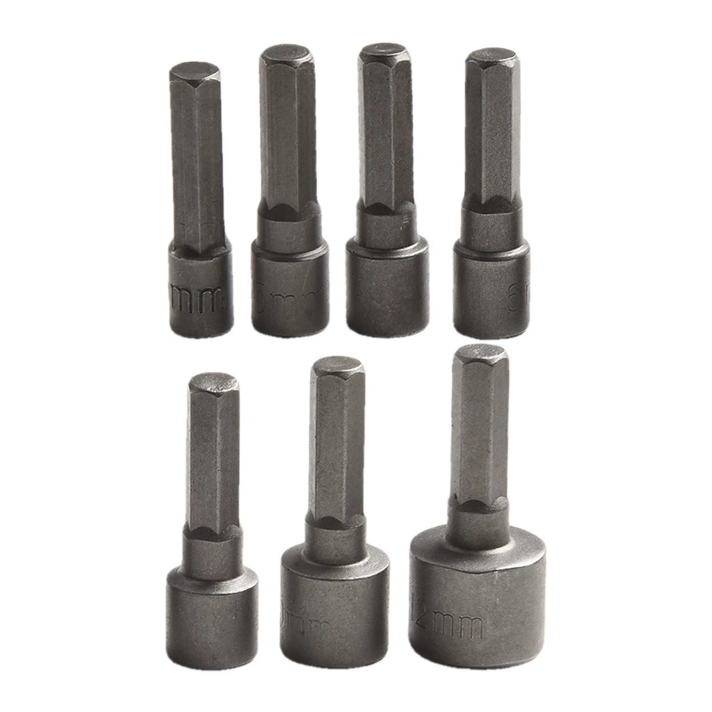 Set of 9 Hexagonal Handle Socket Bits for Various Applications
