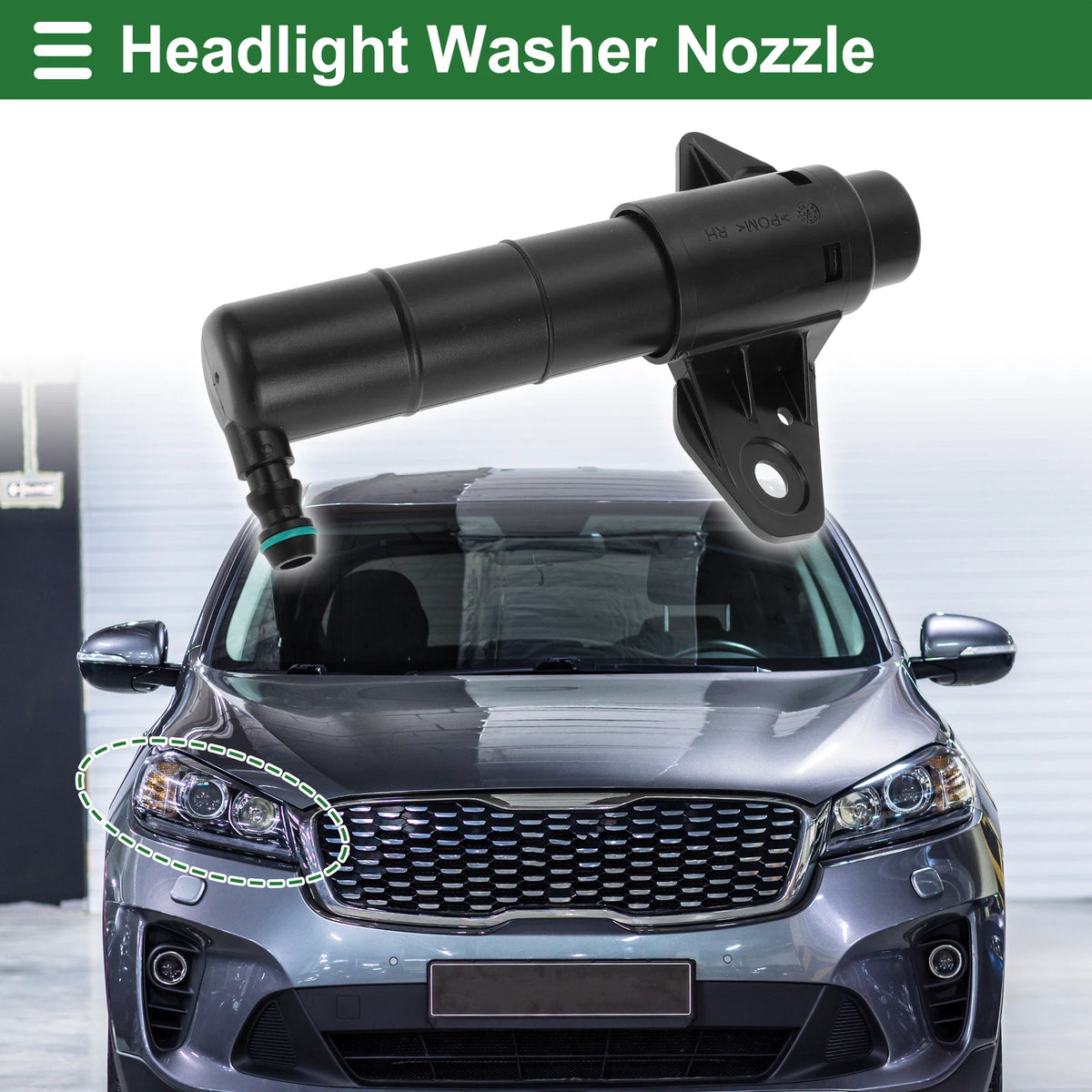 Front Passenger Side Headlight Washer Nozzle for KIA Sportage III (2010–2016)