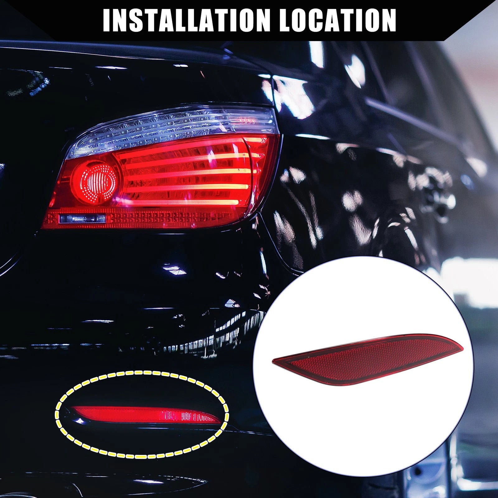Bumper Reflector Rear Right Replacement for Chevy Malibu (2004–2012)