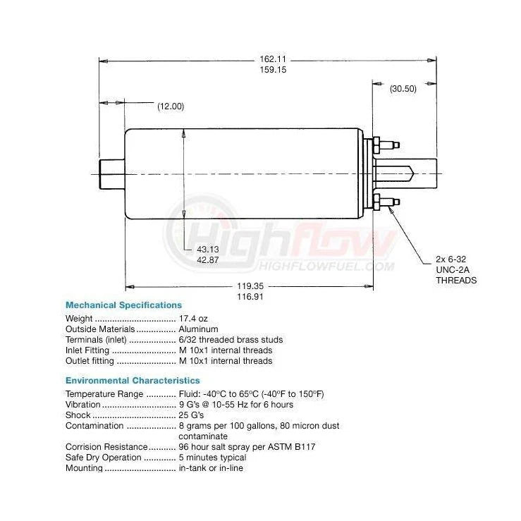 Walbro GSL414 Inline EFI Fuel Pump for Cannondale ATV (1984–2020) 440cc