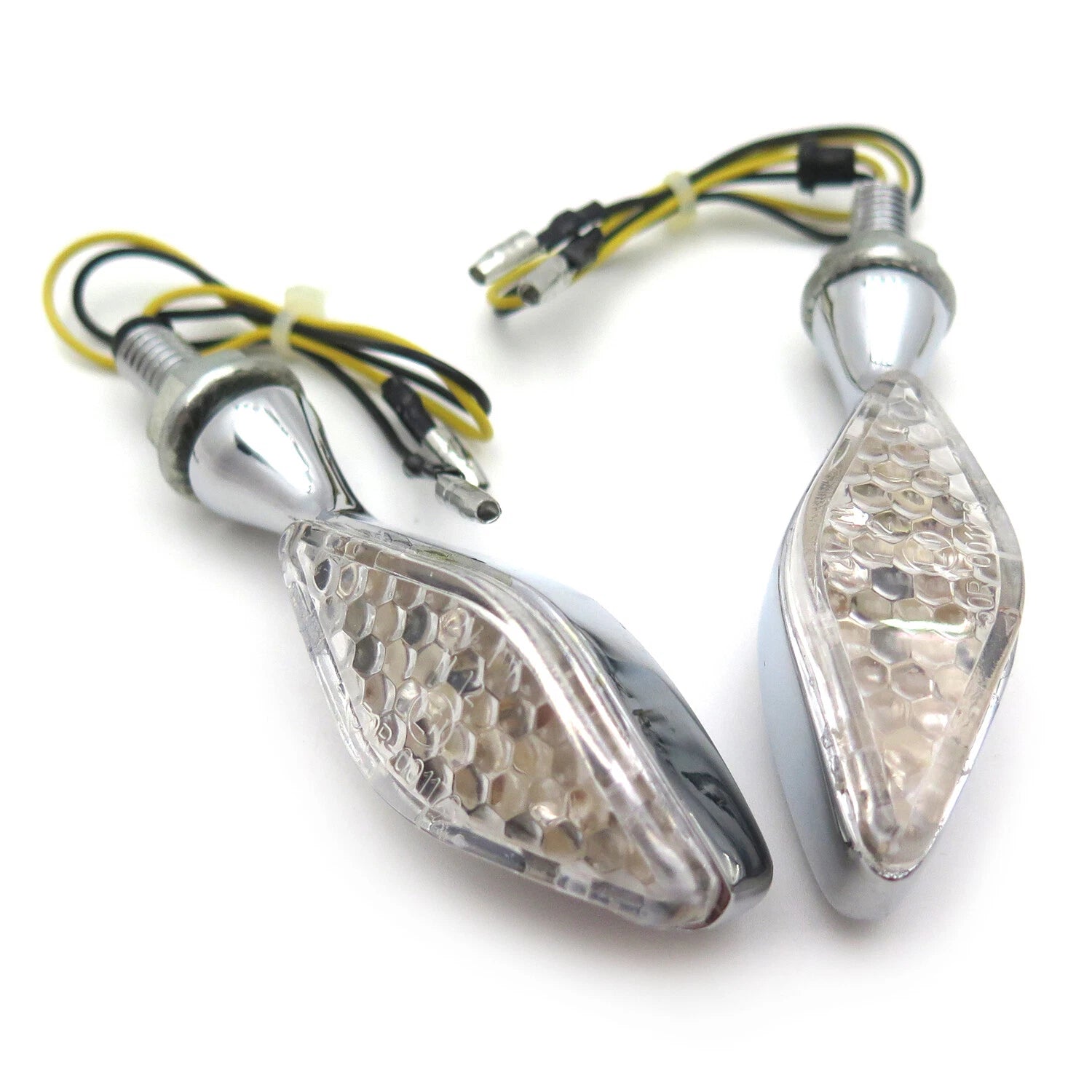 Chrome Clear 8mm LED Turn Signal Indicators for Motorcycle