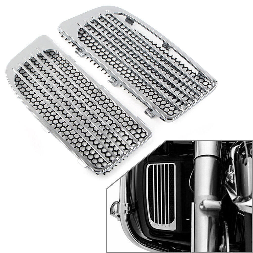 Chrome Lower Fairing Radiator Screen Guard Grills for Harley Touring (2014–2020)