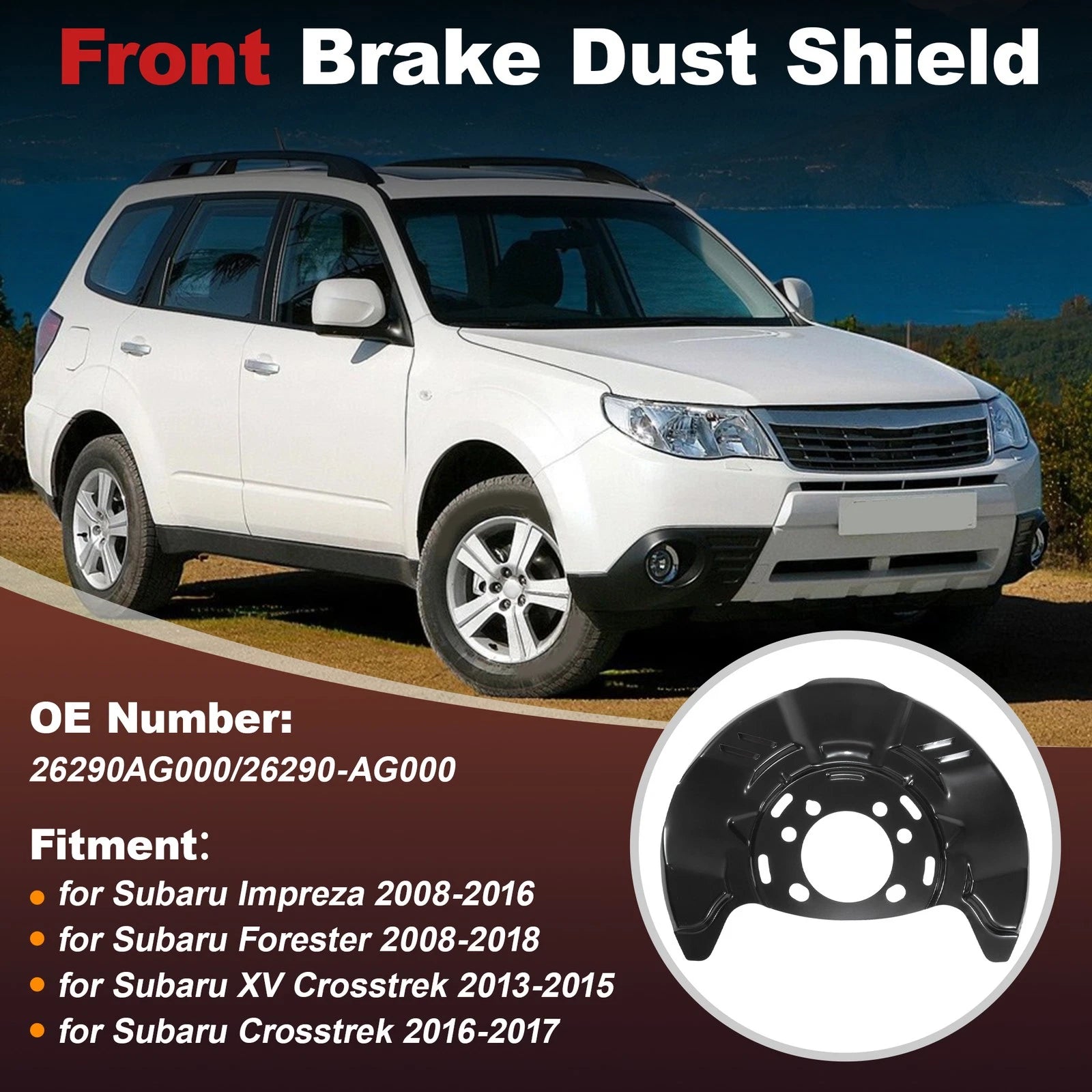 Front Brake Dust Shield Replacement for Subaru Impreza Forester (2008–2016)