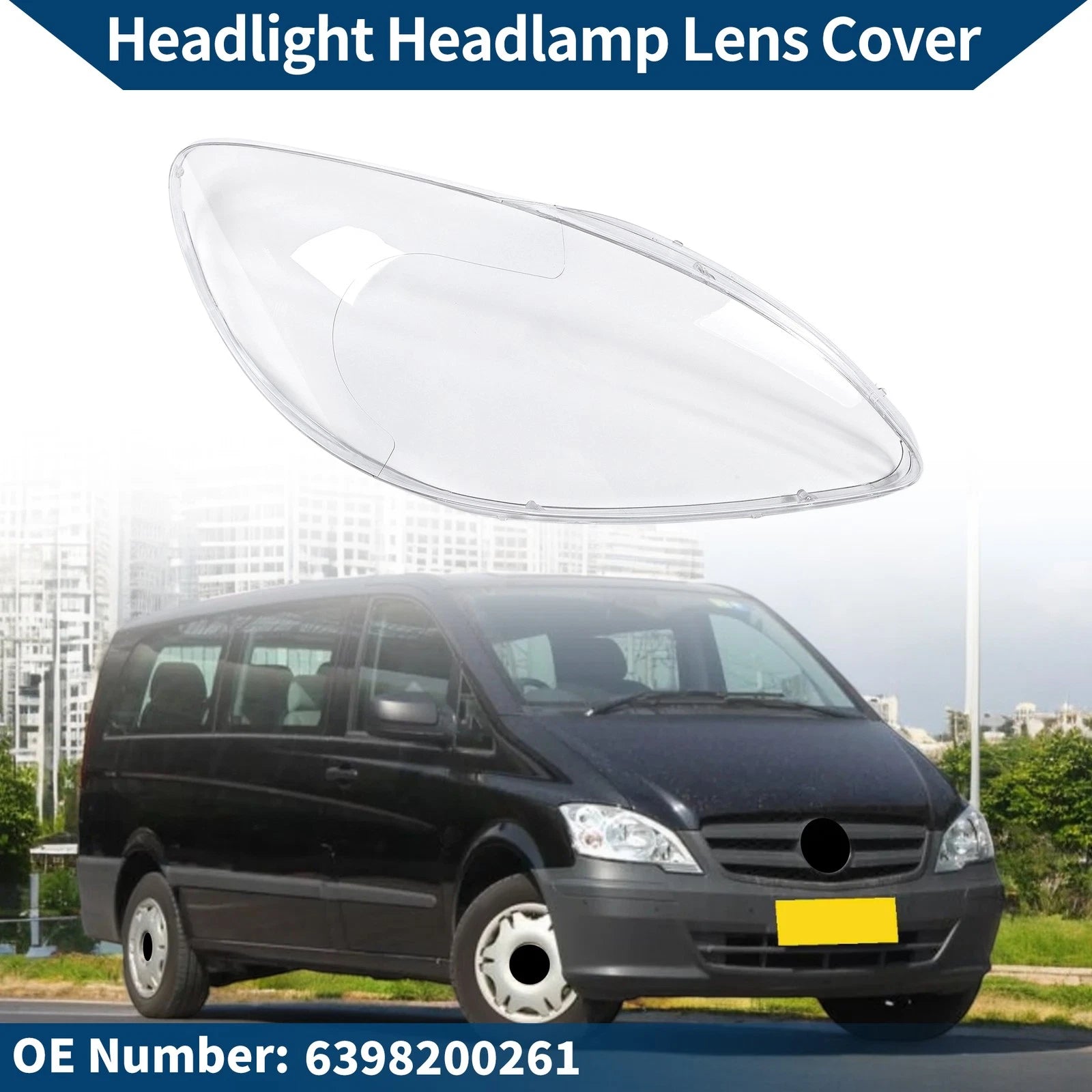 Headlight Lens Cover Front Right for Mercedes-Benz Viano (2004–2014)