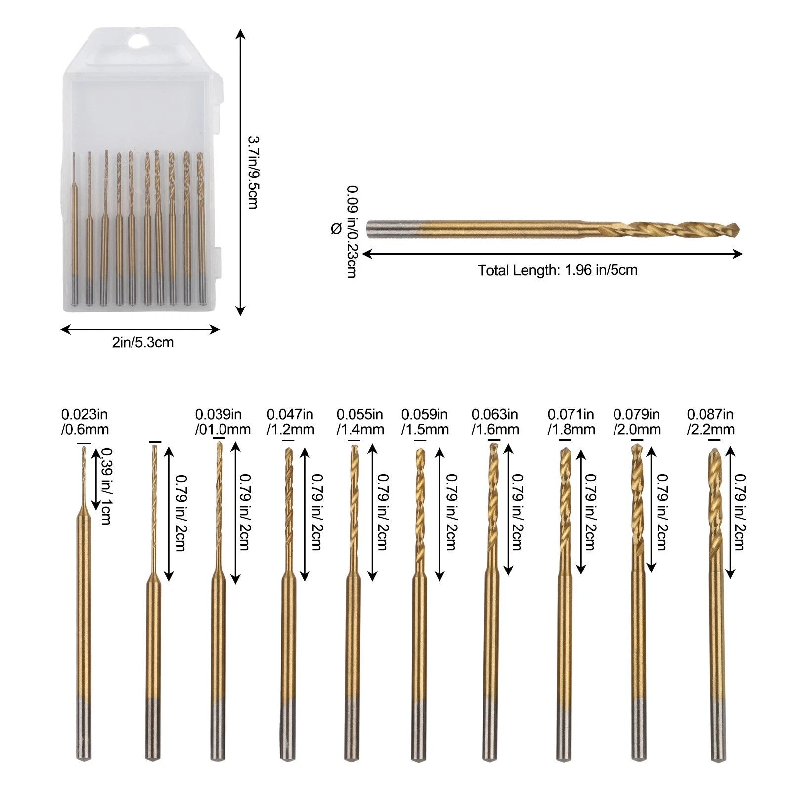 10-Piece HSS Drill Bit Set for Amber Walnut Jewelry Making