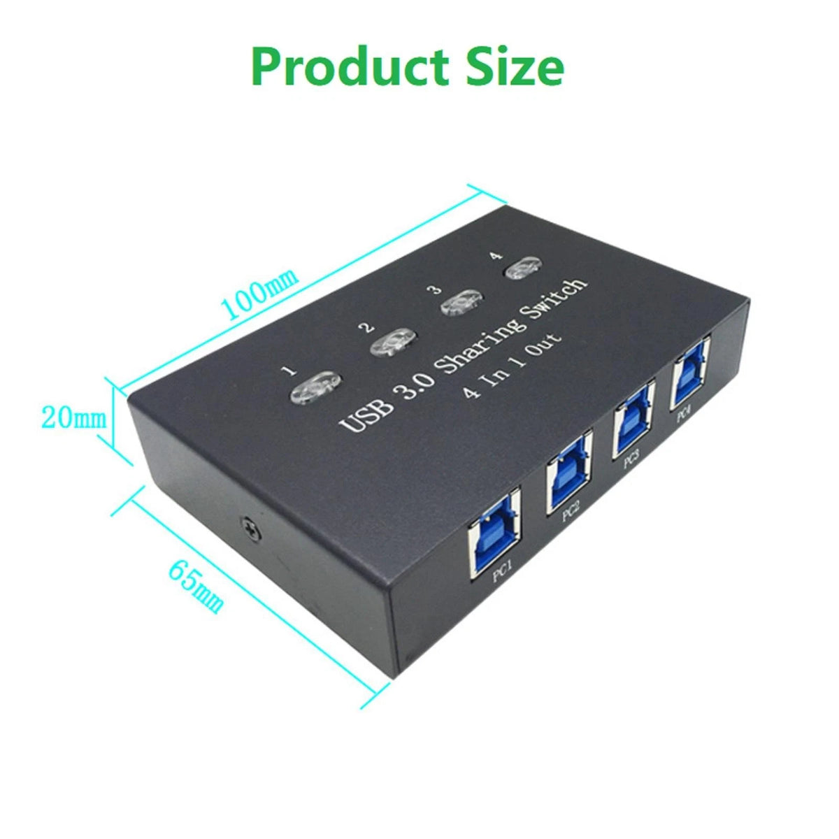 4-Port USB 3.0 KVM Switch Hub for Multiple Devices
