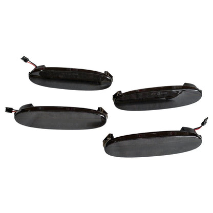Set of 4 Smoked White LED Front Rear Side Marker Lights for Jaguar XJ (1998–2003)