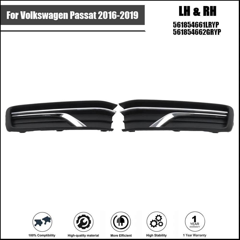 Set of 2 Fog Light Covers for Volkswagen Passat (2016–2019) Black