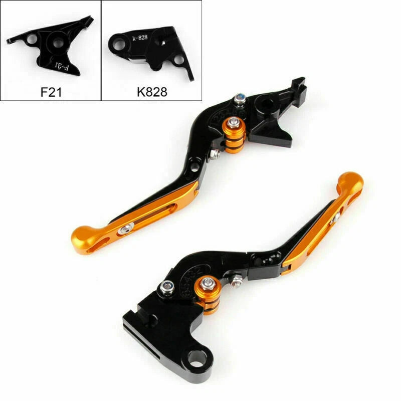 Adjustable Folding Brake Clutch Levers for Kawasaki Z750 Z800 (2007–2016) Gold T9