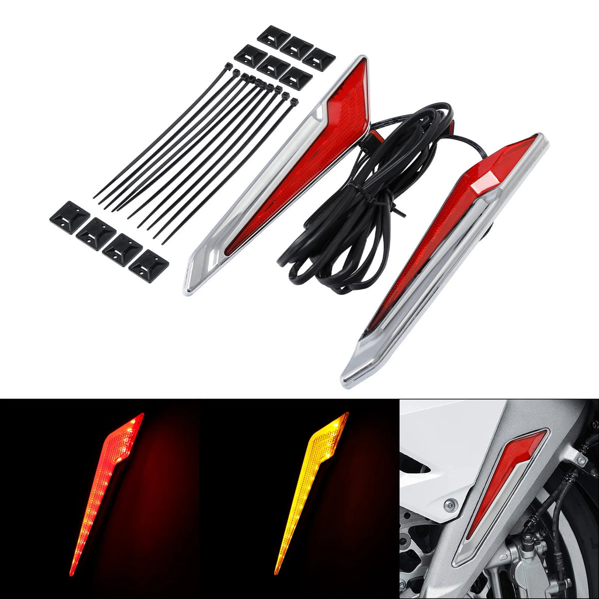 LED Front Brake Fork Mount Lights for Honda Goldwing 1800 (2018–2026) 23 24 25