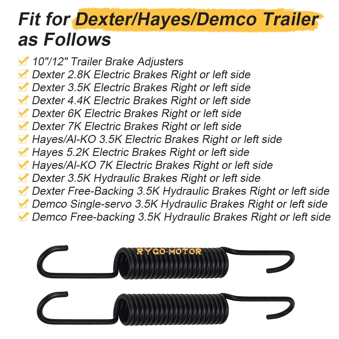 2X Trailer Brake Adjuster Springs for Dexter/Hayes/Demco Trailer (10"/12")