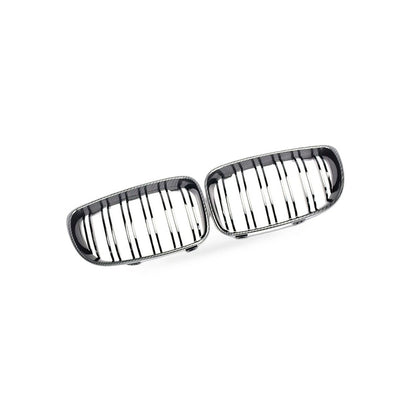 Carbon Fiber Dual Line Front Grille Mesh for BMW 1 Series E81 E87 (2008–2011)