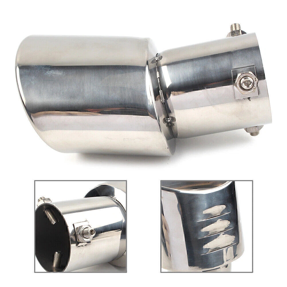 Rear Exhaust Pipe Tail Muffler Tip for - Silver Stainless Steel