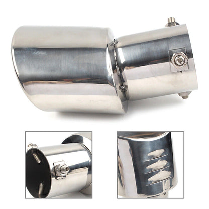 Rear Exhaust Pipe Tail Muffler Tip for - Silver Stainless Steel