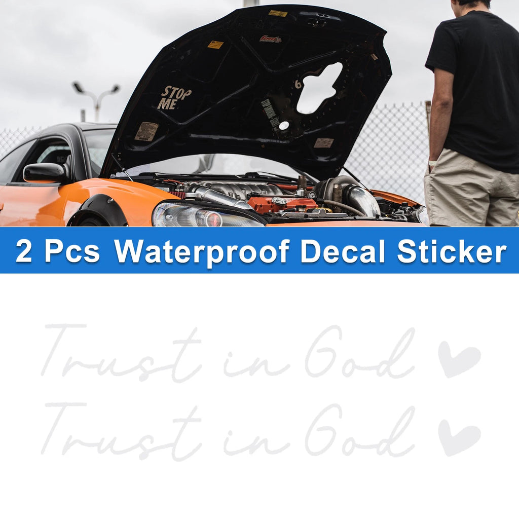 2Pcs Trust in God Pattern Car Bumper Sticker Decal for Universal (10x1.5cm)