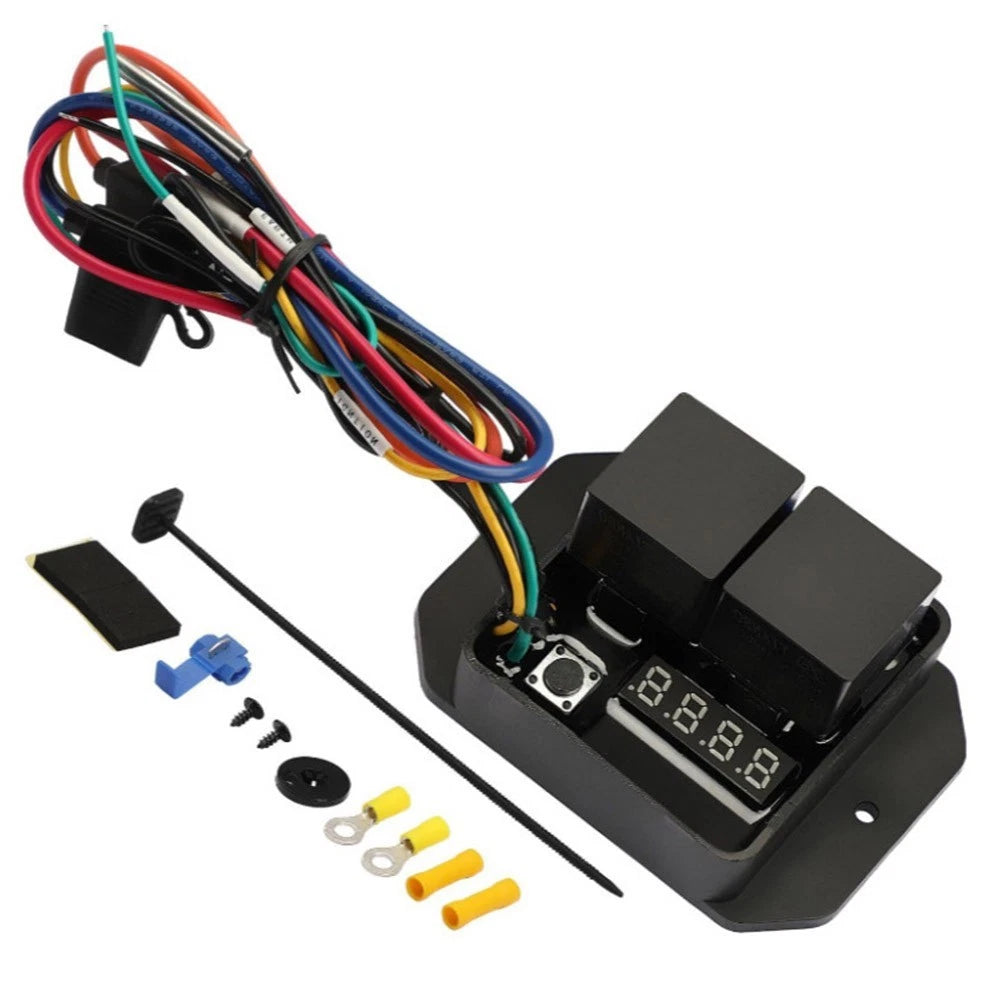 Dual Radiator Fan Switch Kit for 12V 24V Vehicles (Digital Temp Control)