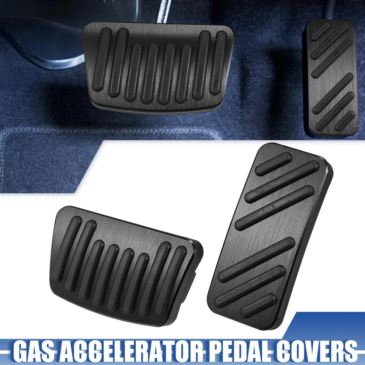 Brake Pedal Pad Cover Set for Hyundai Elantra (2021–2022) Black Alloy