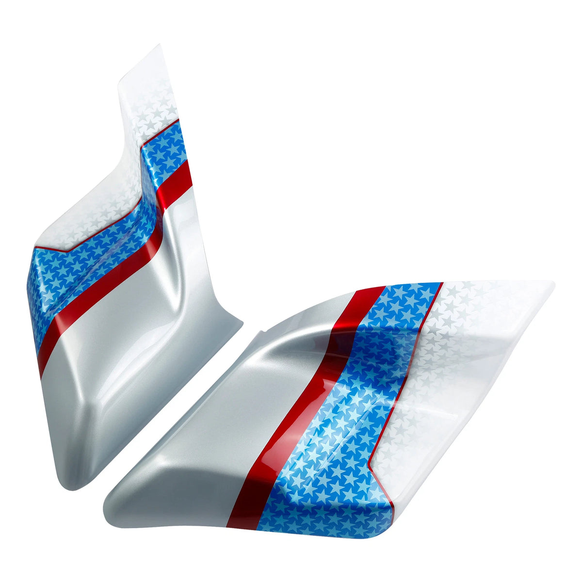 Stretched Side Covers for Harley Touring Street Glide (2014–2024) White Flake Fade