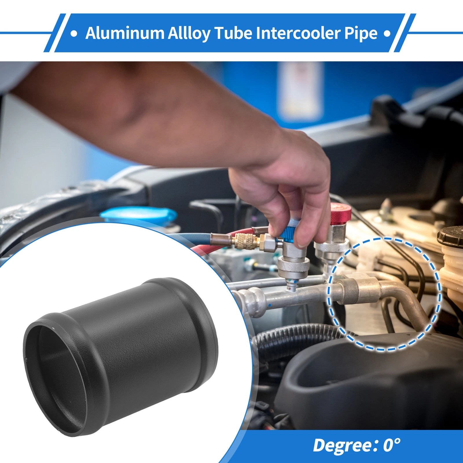 2.24" OD Intercooler Pipe for Universal Applications (0° Angle, 3" Length)