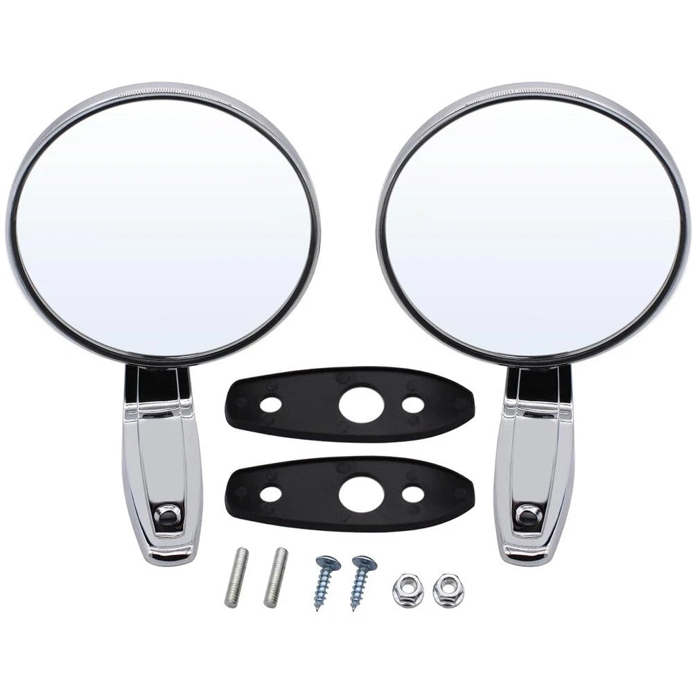 Zinc Alloy Rear View Mirrors For Retro Classic Car Exterior Side Mirror Silver