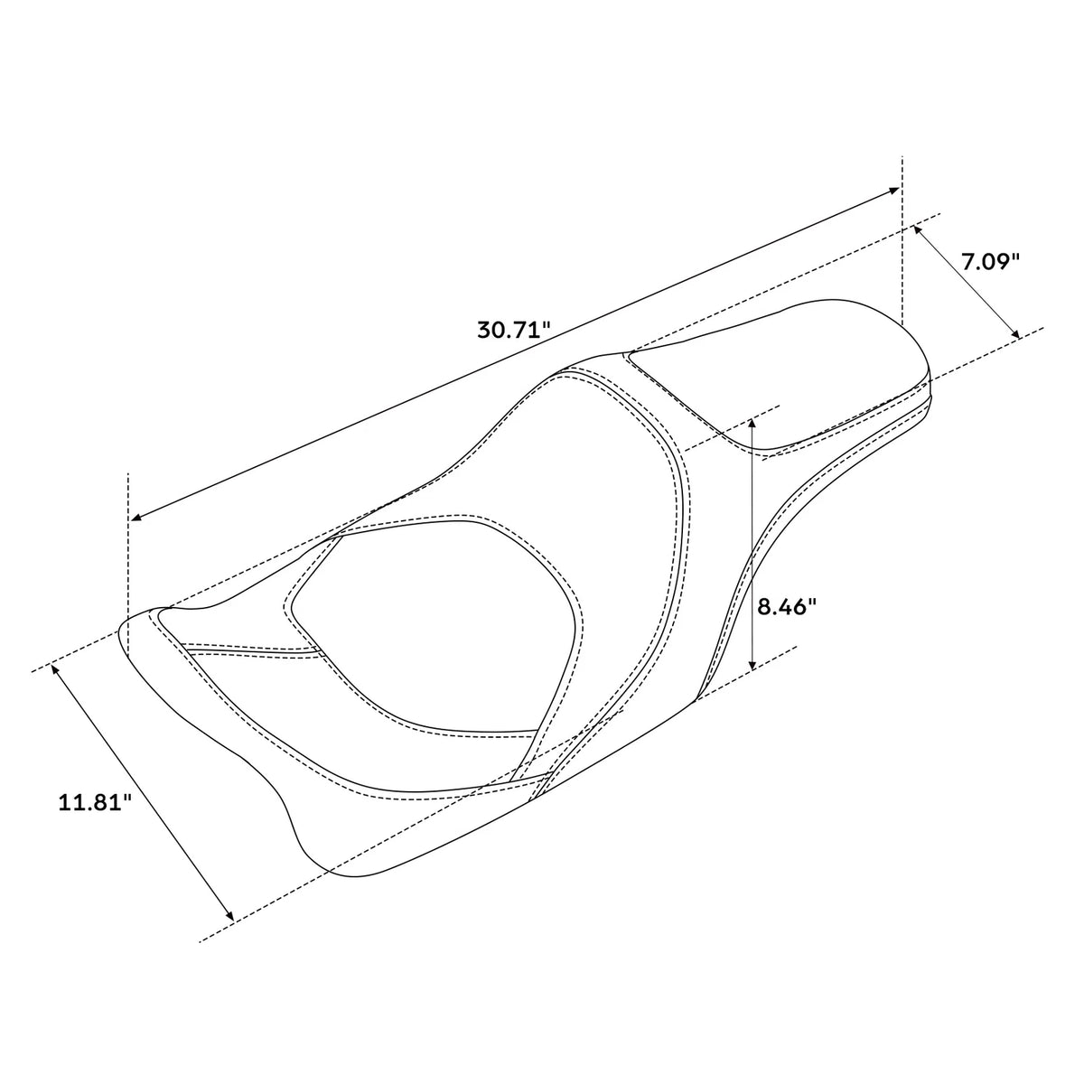 Black Rider Driver Passenger Seat for Harley Touring Road Glide (2009–2023)