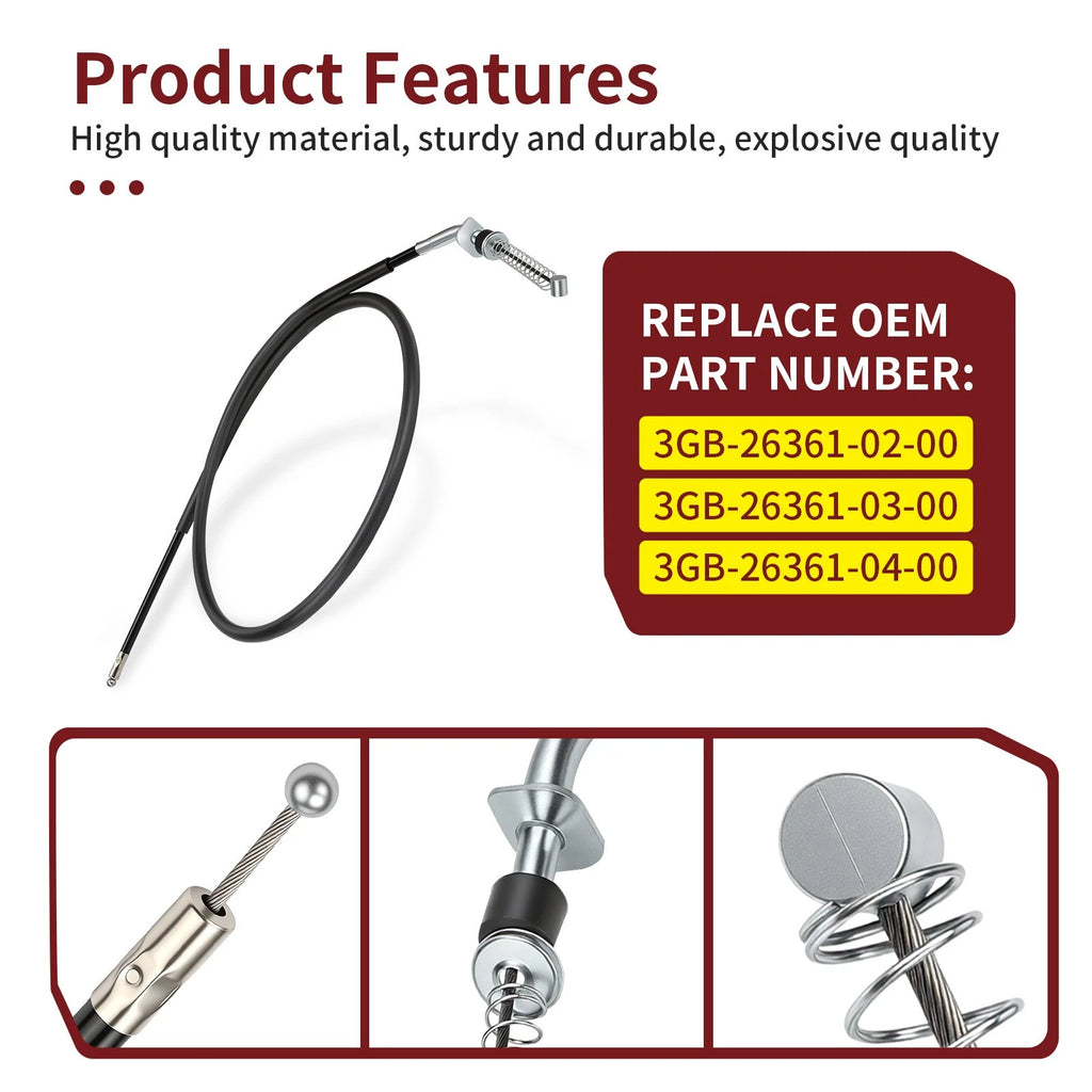 Right Hand Front Brake Cable for Yamaha Raptor 80, Grizzly 80 (1999–2004) 3GB-26361-02-00